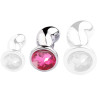 SM Fantasy Plug Bijou Bean Silver M 7 x 3cm Rose